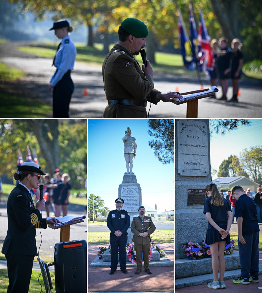 COllage of photos from ANZAC day in Yinnar