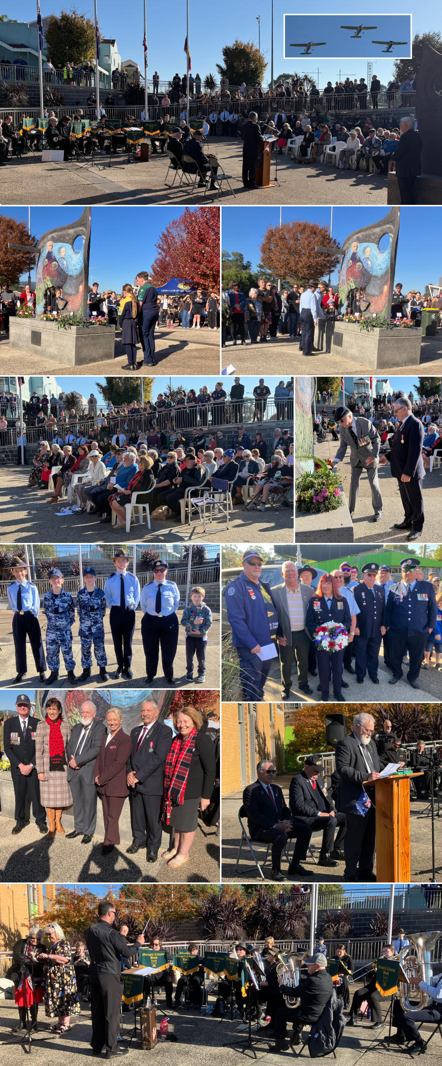 Collage of photos from ANZAC day at Churchill 2026