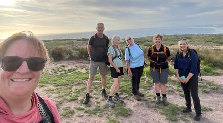 SBWC walkers at end of Woolamai Walk looking over bay