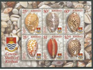 Stamps featuring cowrie shells of Kiribati