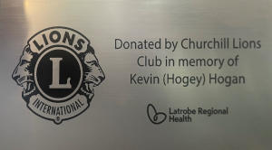 Memorial plaque to Kevin Hogan mounted on the warmer