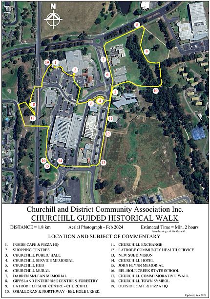 Map of the walk (mostly) around the Churchill shopping district