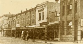 Commercial Road Morwell shop fronts with baker