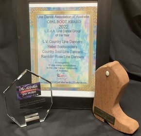 Line dancing award and certificate for L.V.Country Line Dancers 