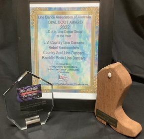 Line dancing award and certificate for L.V.Country Line Dancers