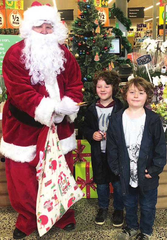 Father Christmas giving out
