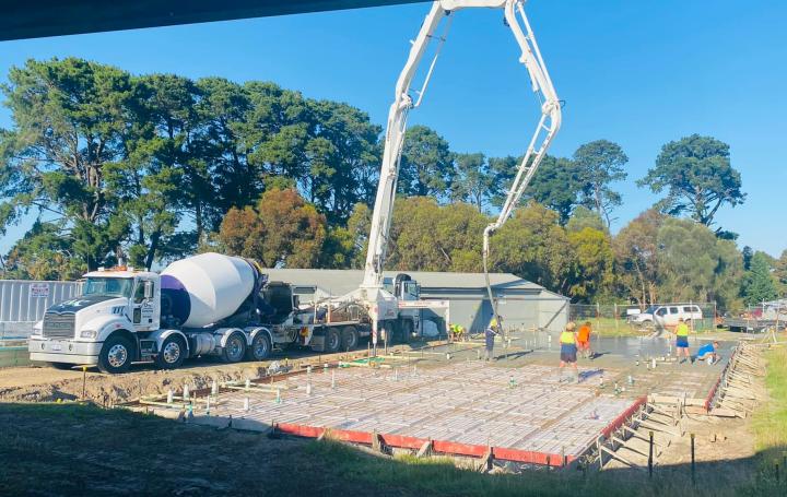 Rams Changerooms Build - Pouring the slab